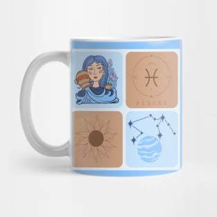 Hand Drawn Pattern Aquarius Zodiac Art Mug